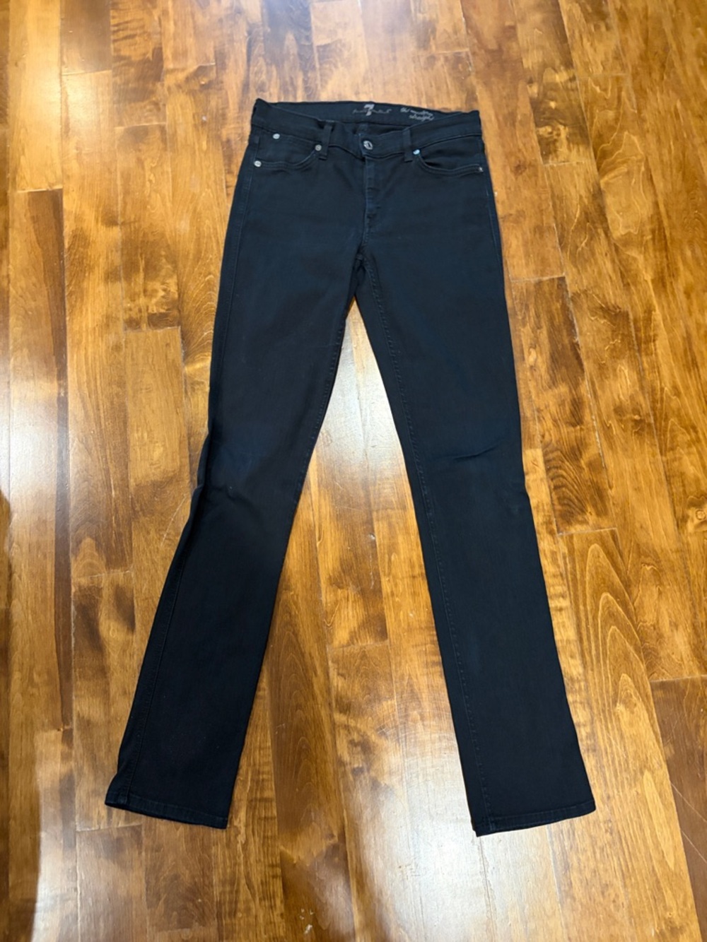 7 For All Mankind Black Modern Straight Jeans